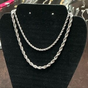 Twisted Silver Chain Necklace by BB Lila